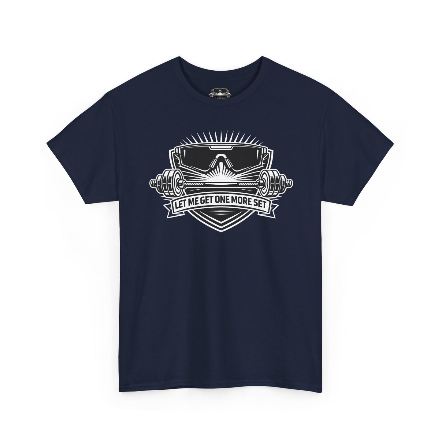 Shield Line Art Tee — "Let Me Get One More Set"