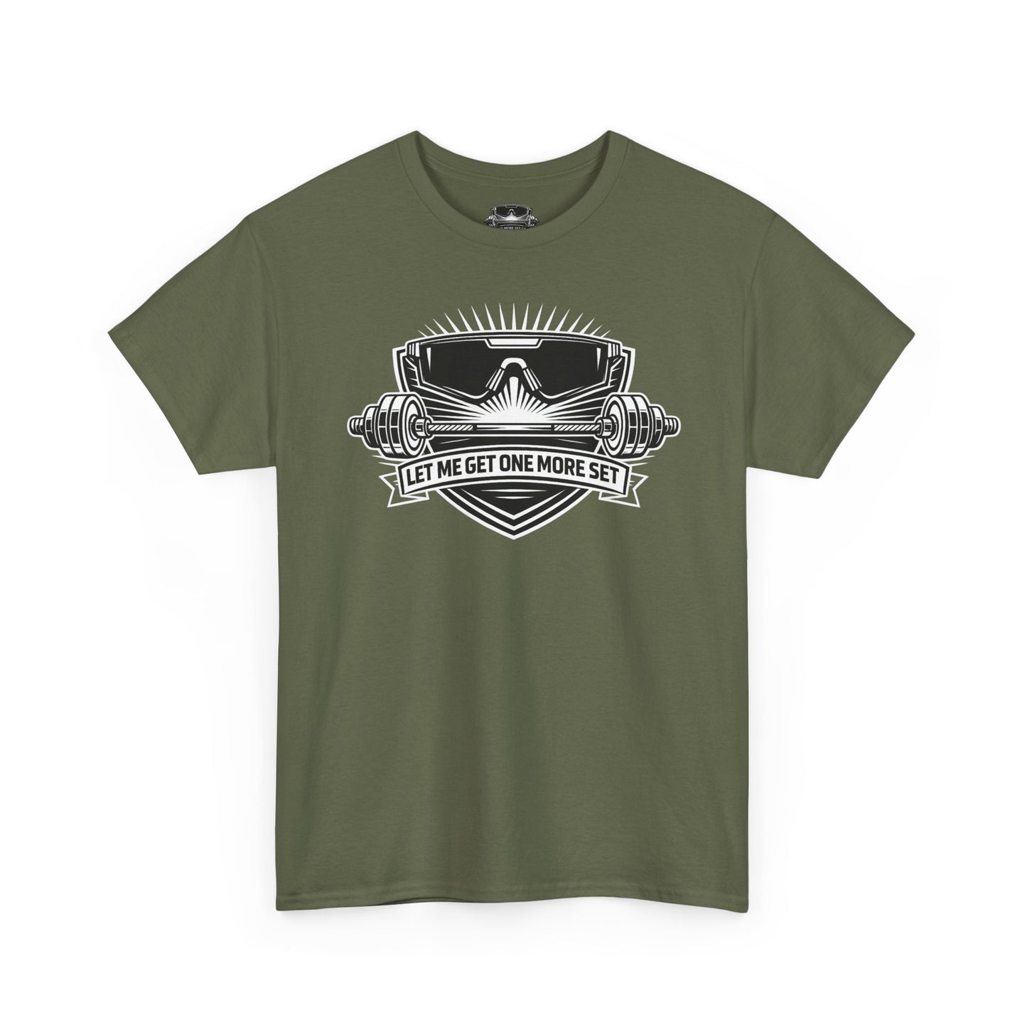 Shield Line Art Tee — "Let Me Get One More Set"