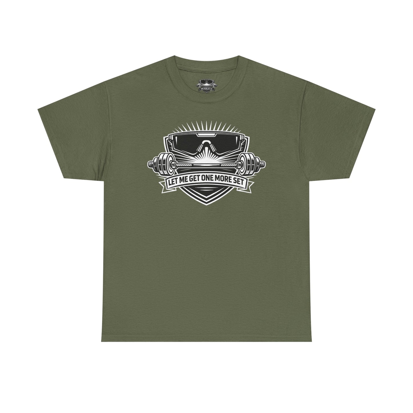 Shield Line Art Tee — "Let Me Get One More Set"