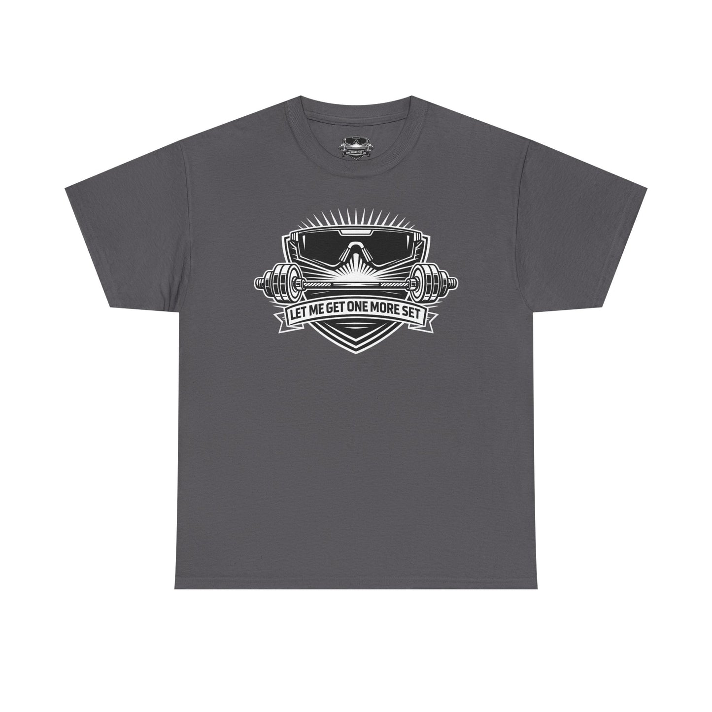 Shield Line Art Tee — "Let Me Get One More Set"