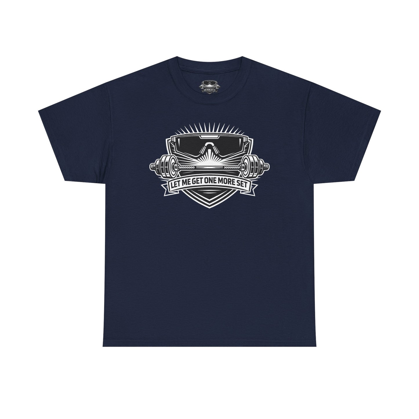 Shield Line Art Tee — "Let Me Get One More Set"
